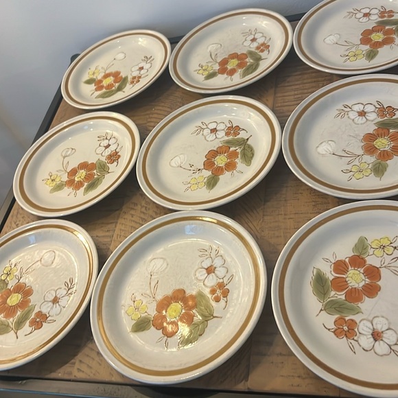 9 Vintage Mountain Wood Collection Side Plates - Stoneware - Picture 2 of 7